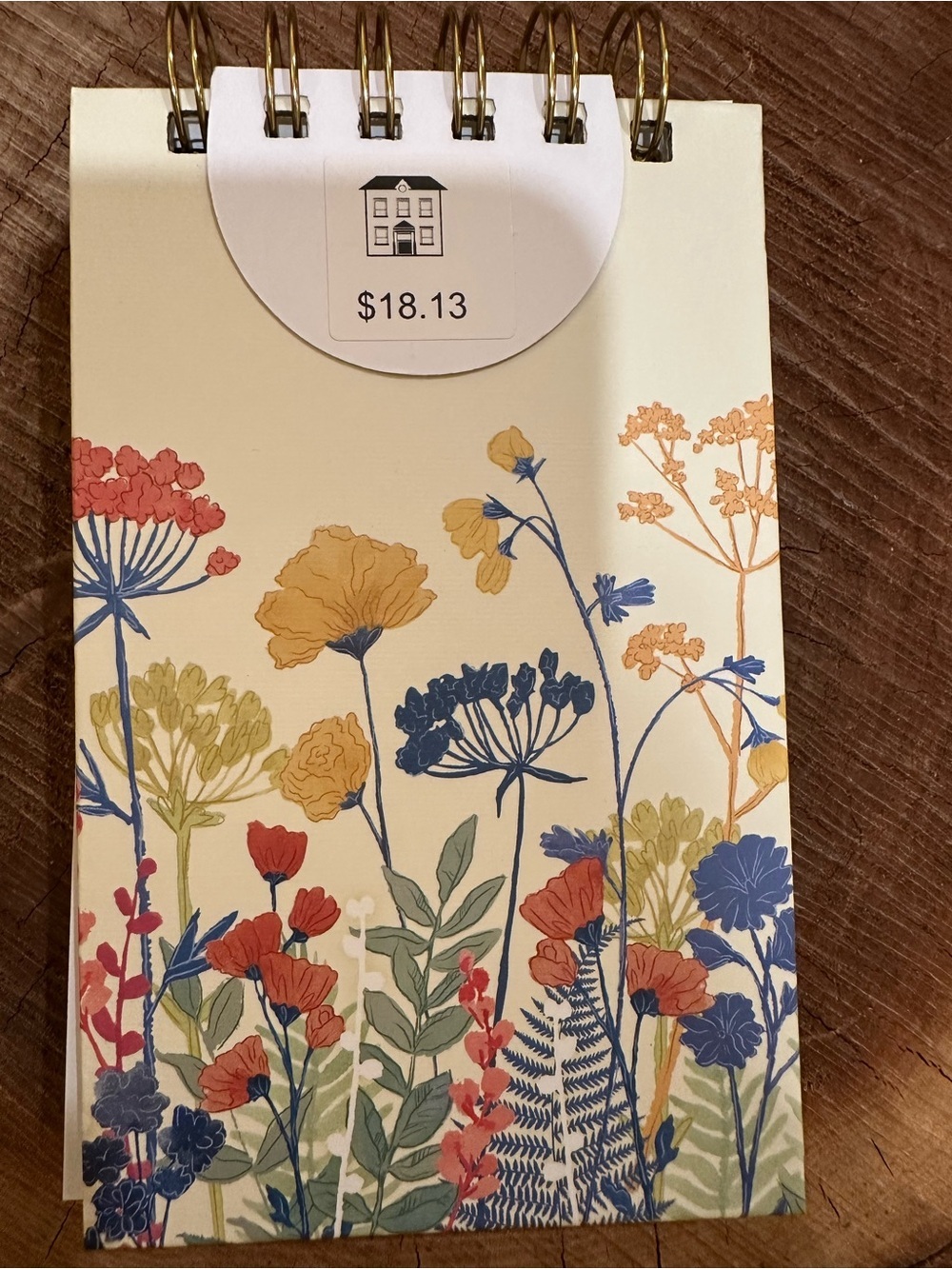 Floral Spiral-Bound Notepad Notebook in Cream and Multicolor